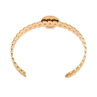 Bransoletka bangle z bazą kaboszonu 16 mm kolor złoty powłoka IP