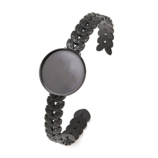 Bransoletka bangle z bazą kaboszonu 20 mm kolor czarny powłoka IP