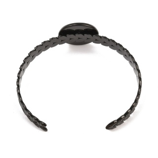 Bransoletka bangle z bazą kaboszonu 20 mm kolor czarny powłoka IP