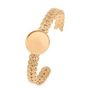 Bransoletka bangle z bazą kaboszonu 20 mm kolor złoty powłoka IP