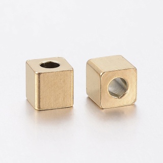 Przekładka kostka stal szlachetna 4x4 mm 1 szt kolor złoty powłoka IP