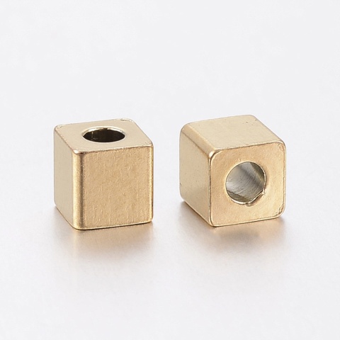 Przekładka kostka stal szlachetna 4x4 mm 1 szt kolor złoty powłoka IP