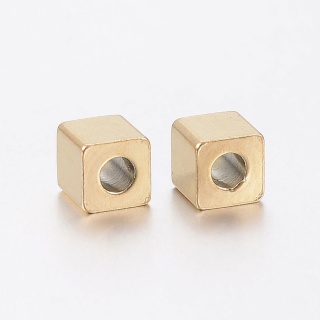 Przekładka kostka stal szlachetna 4x4 mm 1 szt kolor złoty powłoka IP