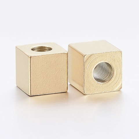 Przekładka kostka stal szlachetna 6x6 mm 1 szt kolor złoty powłoka IP