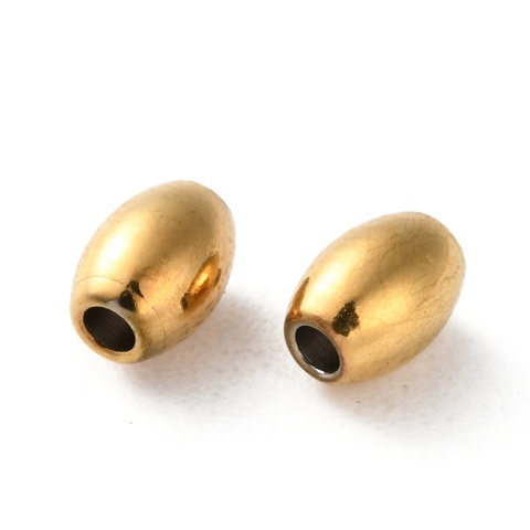 Przekładka owal stal szlachetna 5x4 mm 1 szt pozłacana powłoka IP