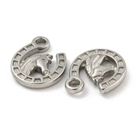 Zawieszka podkowa z koniem stal szlachetna 16x13 mm 1 szt