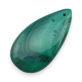Malachit kaboszon z dziurką 36x19 mm nr 57