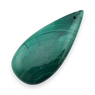 Malachit kaboszon z dziurką 39x18 mm nr 87