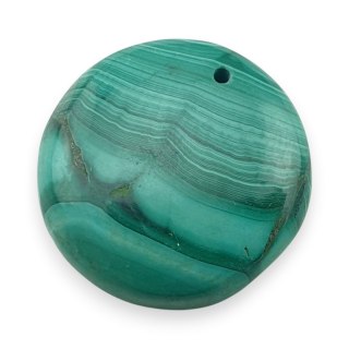 Malachit kaboszon z dziurką fi 21 mm nr 100