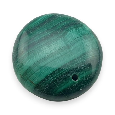 Malachit kaboszon z dziurką fi 21 mm nr 93