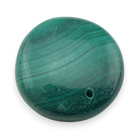Malachit kaboszon z dziurką fi 22 mm nr 65