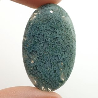 Agat mszysty antique kaboszon z dziurką 35x21 mm nr 11