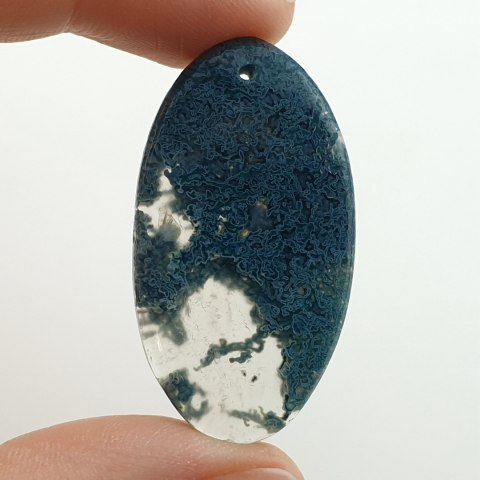 Agat mszysty antique kaboszon z dziurką 40x22 mm nr 15