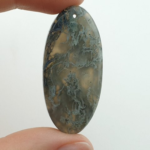 Agat mszysty antique kaboszon z dziurką 44x21 mm nr 2