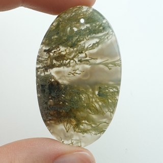 Agat mszysty antique kaboszon z dziurką 44x27 mm nr 6