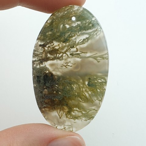 Agat mszysty antique kaboszon z dziurką 44x27 mm nr 6