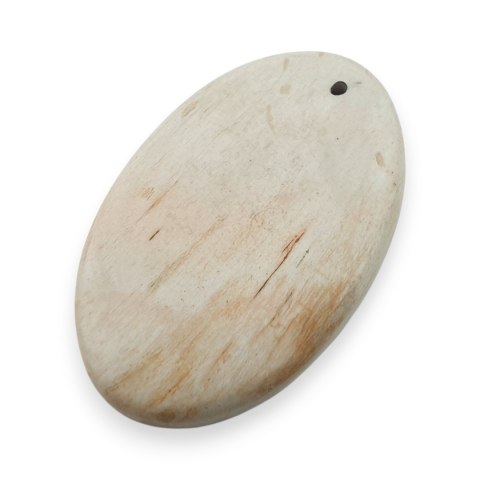 Skamieniałe drewno kaboszon z dziurką 34x22 mm nr 5