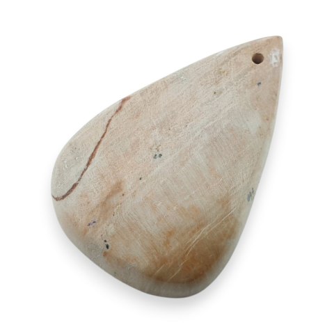 Skamieniałe drewno kaboszon z dziurką 37x24 mm nr 3