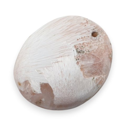 Skolecyt różowy kaboszon z dziurką 25x21 mm nr 26