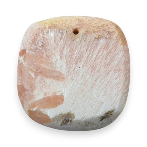 Skolecyt różowy kaboszon z dziurką 25x24 mm nr 7