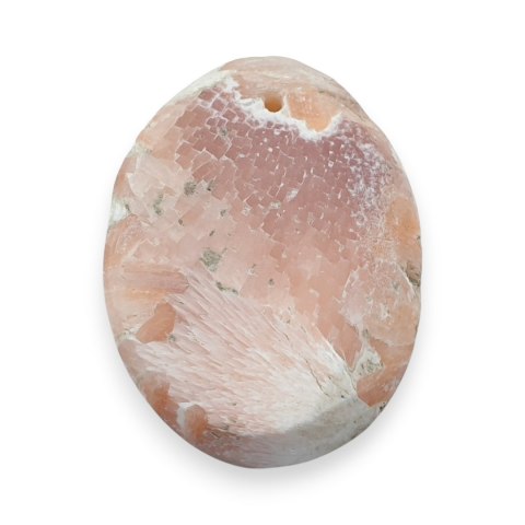 Skolecyt różowy kaboszon z dziurką 31x23 mm nr 12