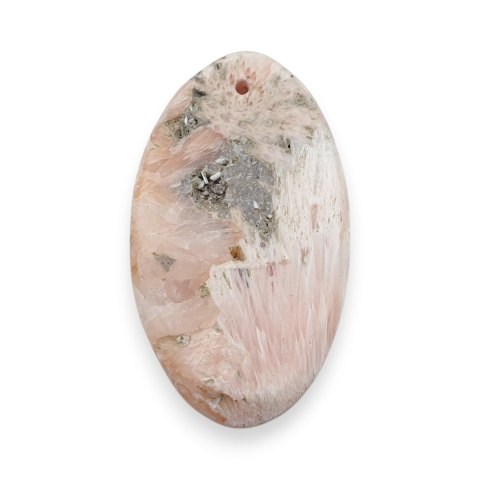 Skolecyt różowy kaboszon z dziurką 35x19 mm nr 15