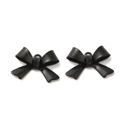 Zawieszka kokarda stal szlachetna 10x15 mm 1 szt kolor czarny powłoka IP