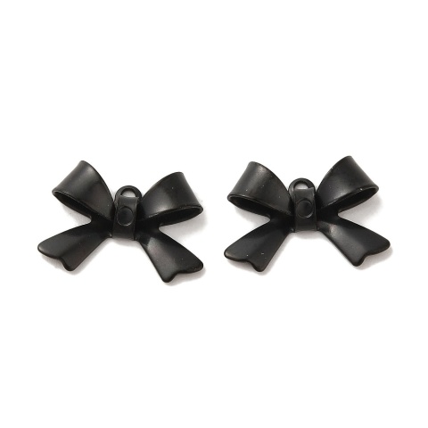 Zawieszka kokarda stal szlachetna 10x15 mm 1 szt kolor czarny powłoka IP