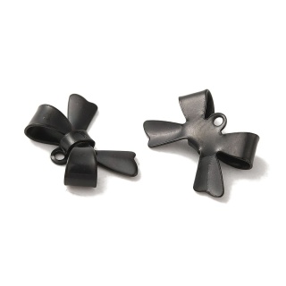 Zawieszka kokarda stal szlachetna 10x15 mm 1 szt kolor czarny powłoka IP