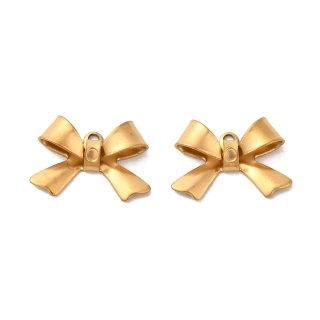 Zawieszka kokarda stal szlachetna 10x15 mm 1 szt pozłacana powłoka IP