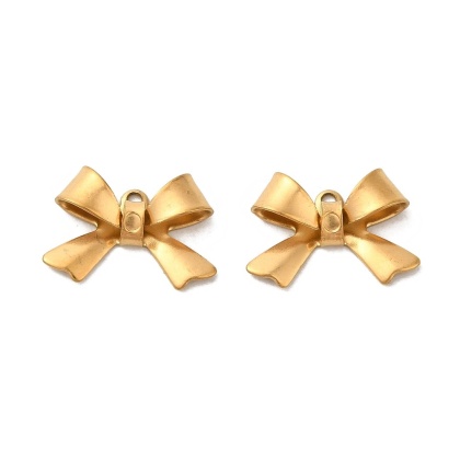 Zawieszka kokarda stal szlachetna 10x15 mm 1 szt pozłacana powłoka IP
