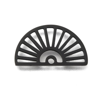 Zawieszka wachlarz stal szlachetna 10,5x18 mm 1 szt kolir czarny powłoka IP