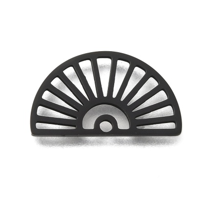 Zawieszka wachlarz stal szlachetna 10,5x18 mm 1 szt kolir czarny powłoka IP