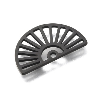Zawieszka wachlarz stal szlachetna 10,5x18 mm 1 szt kolir czarny powłoka IP
