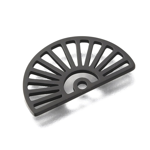 Zawieszka wachlarz stal szlachetna 10,5x18 mm 1 szt kolir czarny powłoka IP