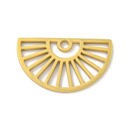 Zawieszka wachlarz stal szlachetna 10,5x18 mm 1 szt pozłacana powłoka IP