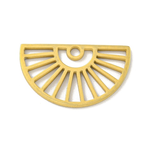 Zawieszka wachlarz stal szlachetna 10,5x18 mm 1 szt pozłacana powłoka IP