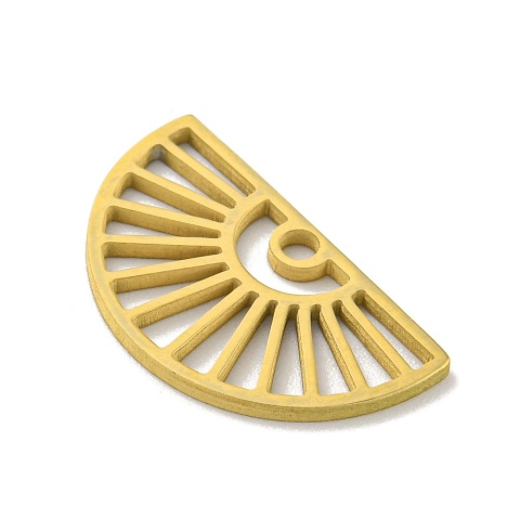 Zawieszka wachlarz stal szlachetna 10,5x18 mm 1 szt pozłacana powłoka IP