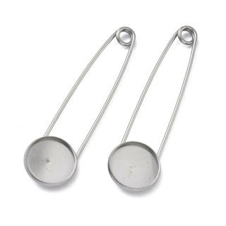 Broszka agrafka z bazą kaboszonu 18 mm stal szlachetna 1 szt