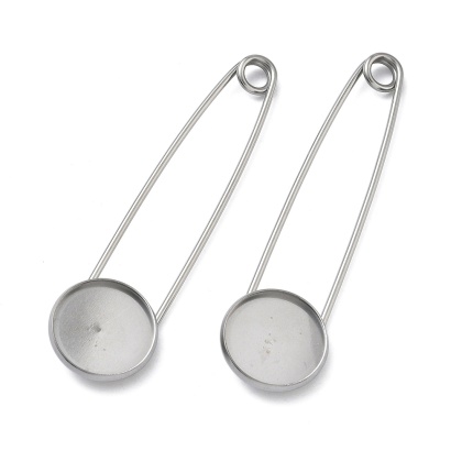 Broszka agrafka z bazą kaboszonu 18 mm stal szlachetna 1 szt