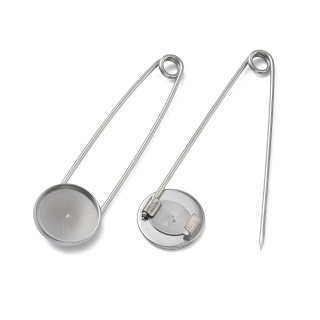 Broszka agrafka z bazą kaboszonu 18 mm stal szlachetna 1 szt