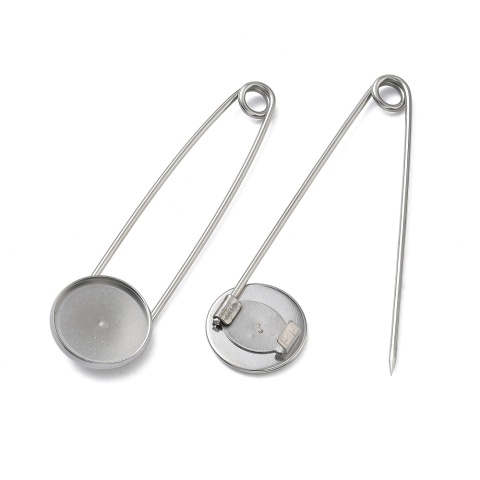 Broszka agrafka z bazą kaboszonu 18 mm stal szlachetna 1 szt