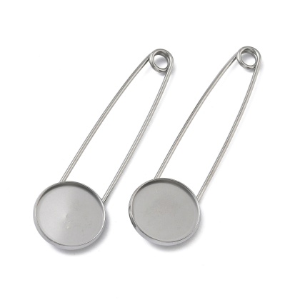 Broszka agrafka z bazą kaboszonu 20 mm stal szlachetna 1 szt