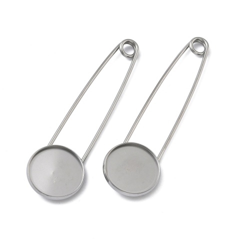 Broszka agrafka z bazą kaboszonu 20 mm stal szlachetna 1 szt