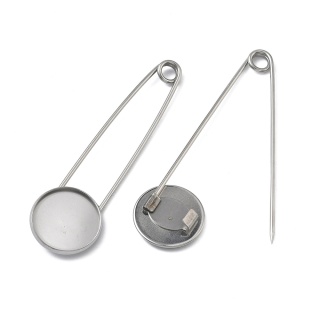 Broszka agrafka z bazą kaboszonu 20 mm stal szlachetna 1 szt