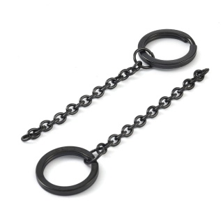 Kółko do breloczka z łańcuszkiem 20x2 mm stal szlachetna 1 szt kolor czarny powłoka IP