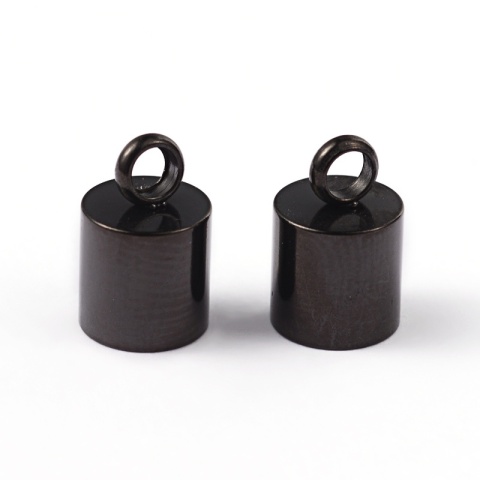 Końcówki do wklejania stal szlachetna 6 mm 2 szt kolor czarny powłoka IP