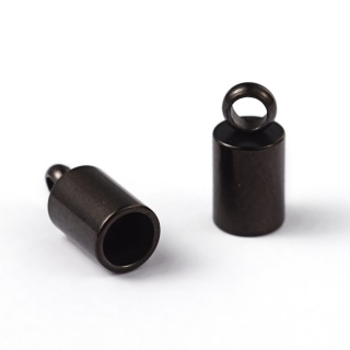 Końcówki do wklejania stal szlachetna 3 mm 2 szt kolor czarny powłoka IP