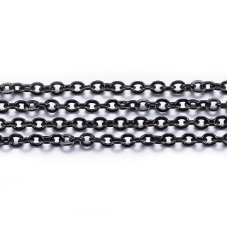 Łańcuszek ankier szlachetna 3x2,5x0,6 mm 0,5 m kolor czarny powłoka IP