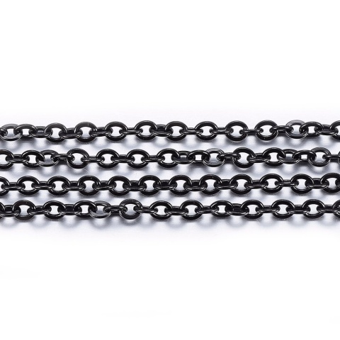 Łańcuszek ankier szlachetna 3x2,5x0,6 mm 0,5 m kolor czarny powłoka IP
